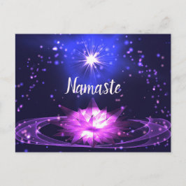 Namaste Spirituele Paarse Crystal Lotus Stars Briefkaart