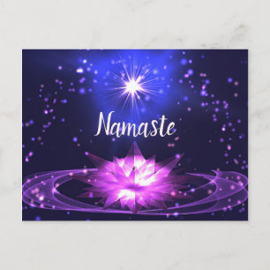 Namaste Spirituele Paarse Crystal Lotus Stars Briefkaart