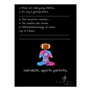 Namaste, Sportouders Neon Rode en Blauwe Voetbal Perfect Poster