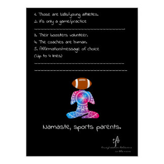 Namaste, Sportouders Neon Rode en Blauwe Voetbal Perfect Poster