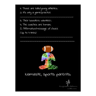 Namaste, Sportouders Tropische Kleuren Voetbal Perfect Poster