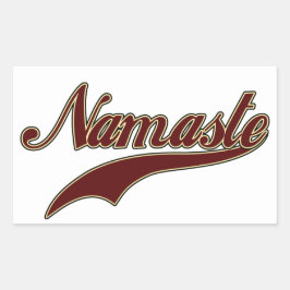 Namaste Stijlvolle Rode Bourgogne Rechthoekige Sticker