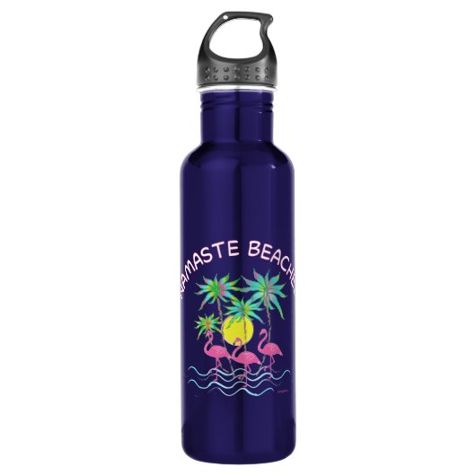 Namaste strandt Zen Yoga Tropic Fun Graphic Waterfles (Voorkant)