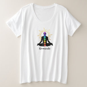 *~* Namaste Sun Universe Man Meditate Lotus Pose Grote Maat T-shirt