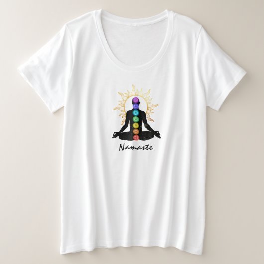 * Namaste Sun Universe Man Meditate Lotus Pose Grote Maat T-shirt (Design voorkant)