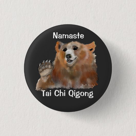 Namaste Tai Chi Qigong Beer Ronde Button 3,2 Cm (Voorkant)