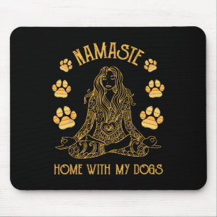 Namaste Thuis Met Mijn Hond Grappige Yoga Muismat