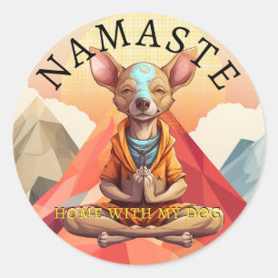 Namaste, thuis met mijn hond! Sticker