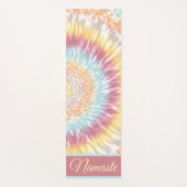 Namaste Tie Dye Pastel Rainbow Aqua Pink Yellow Yogamat (Voorkant)