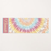 Namaste Tie Dye Pastel Rainbow Aqua Pink Yellow Yogamat (Voorkant (horizontaal))