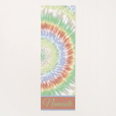Namaste Tie Dye Pastel Rainbow Green Blue Sinaasap Yogamat (Achterkant)