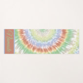 Namaste Tie Dye Pastel Rainbow Green Blue Sinaasap Yogamat (Voorkant (horizontaal))