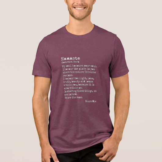 Namaste Tri-Blend Shirt (Voorkant)