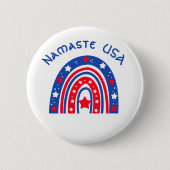 Namaste USA Patriotic Rainbow Ronde Button 5,7 Cm (Voorkant)