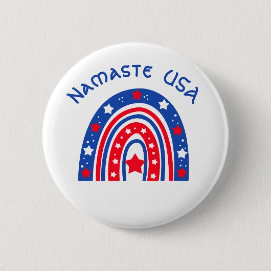 Namaste USA Patriotic Rainbow Ronde Button 5,7 Cm (Voorkant)