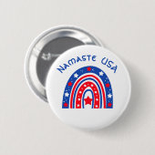 Namaste USA Patriotic Rainbow Ronde Button 5,7 Cm (Voorkant /achterkant)