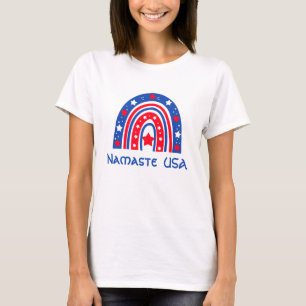 Namaste USA Patriotic Rainbow T-shirt