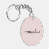 Namaste Vibes | Peachy Pink Yoga Meditation Design Sleutelhanger (Voorkant Links)
