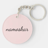 Namaste Vibes | Peachy Pink Yoga Meditation Design Sleutelhanger (Achterkant)