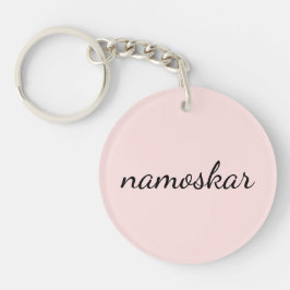 Namaste Vibes | Perzik Roze Yoga Meditatie Design Sleutelhanger