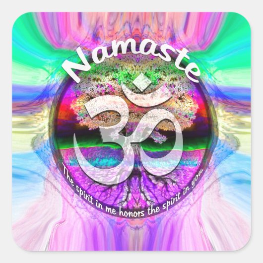 Namaste Vierkante Sticker (Voorkant)
