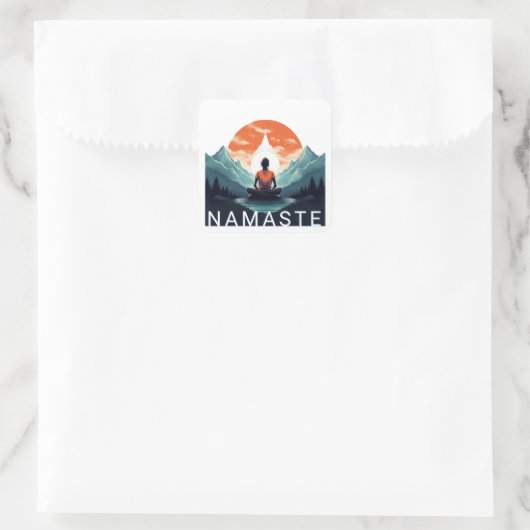NAMASTE VIERKANTE STICKER (Tas)