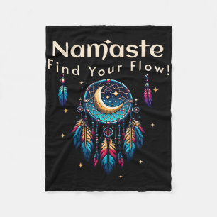 Namaste Vind Je Stroom Halve Maan Droomvanger  Fleece Deken