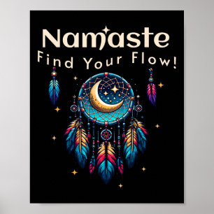 Namaste Vind Je Stroom Halve Maan Droomvanger Poster
