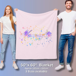 Namaste voor Yoga Waterverf Pink Mauve Yellow Blue Fleece Deken