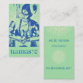 Namaste vrouw in Sari Visitekaartje (Voorkant / Achterkant)