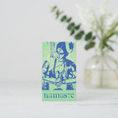 Namaste vrouw in Sari Visitekaartje (Staand voorkant)