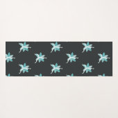 Namaste. Warrior Pose Blue Lotus Flower Logo Yogamat (Achterkant (horizontaal))