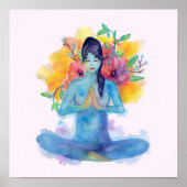 Namaste Waterverf Meditation Poster (Voorkant)