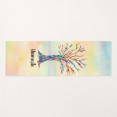 Namaste Waterverf Regenboog Boom Yogamat (Voorkant (horizontaal))