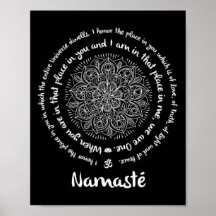 Namaste We Are One Meditatie Quotes Mandala Yoga Poster