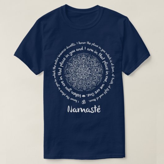 NAMASTE WE ZIJN ÉÉN Gezegde VAN DE MEESTING Mandal T-shirt (Design voorkant)