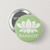 Namaste White Lotus Yoga Ronde Button 5,7 Cm (Voorkant /achterkant)