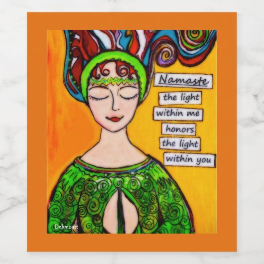 Namaste Wijn Label, Yoga Label, Namaste Label Wijn Etiket (Enkel label)