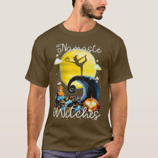 Namaste Witches Cute Moon Halloween Yoga Spirituee T-shirt