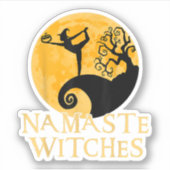 Namaste Witches Shirt - Halloween Yoga T-shirt Sticker (Voorkant)
