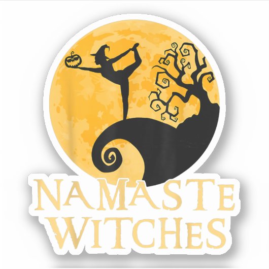 Namaste Witches Shirt - Halloween Yoga T-shirt Sticker (Voorkant)