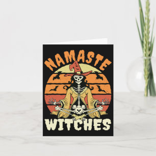 Namaste Witches Skeleton Halloween Yoga Kaart