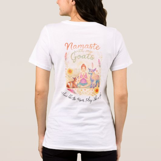 Namaste with my Goats Yoga Tee Tri-Blend Shirt (Achterkant)