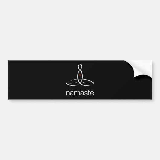Namaste - Witte Regelmatige stijl Bumpersticker (Voorkant)