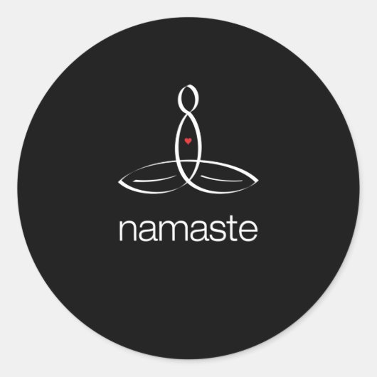 Namaste - Witte Regelmatige stijl Ronde Sticker (Voorkant)