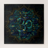 Namaste Word Art in Lotus met OM-symbool Legpuzzel (Verticaal)