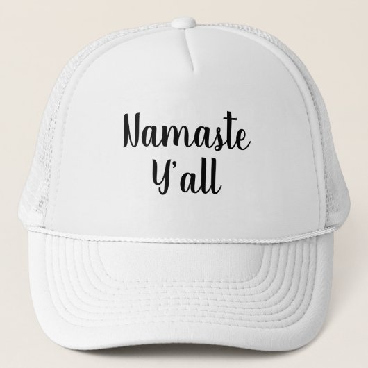 Namaste Y’all Yoga Typografie Trucker Pet (Voorkant)