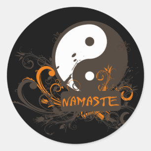 Namaste Yin Yang Ronde Sticker