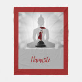 Namaste Yoga Boeddha Monk Spiritueel Metafysisch Fleece Deken (Voorkant)