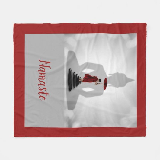 Namaste Yoga Boeddha Monk Spiritueel Metafysisch Fleece Deken (Voorkant (Horizontaal))